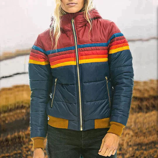 Roswitha - Parka rétro avec capuche en fourrure synthétique pour femme