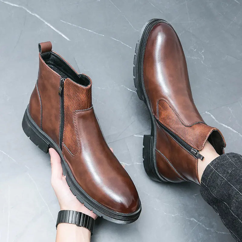 Bottes martini en cuir véritable pour hommes