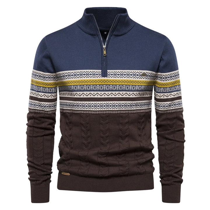 Alain | Fair Isle - Pull demi-zip