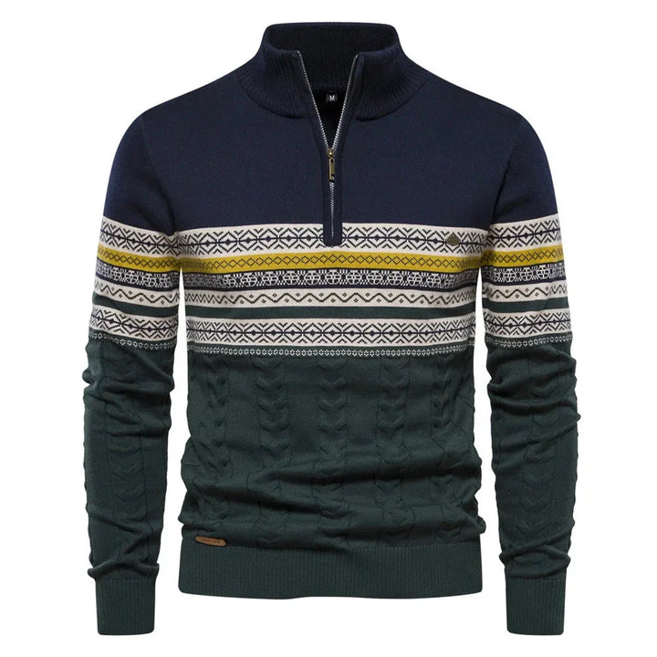 Alain | Fair Isle - Pull demi-zip